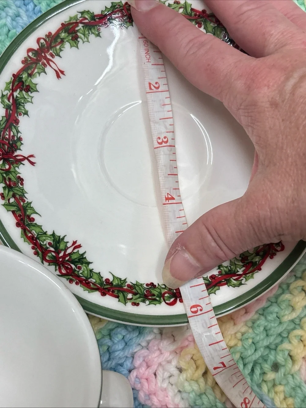 Christopher Radko lot of 8 celebration traditions Christmas tree cups w/ saucers